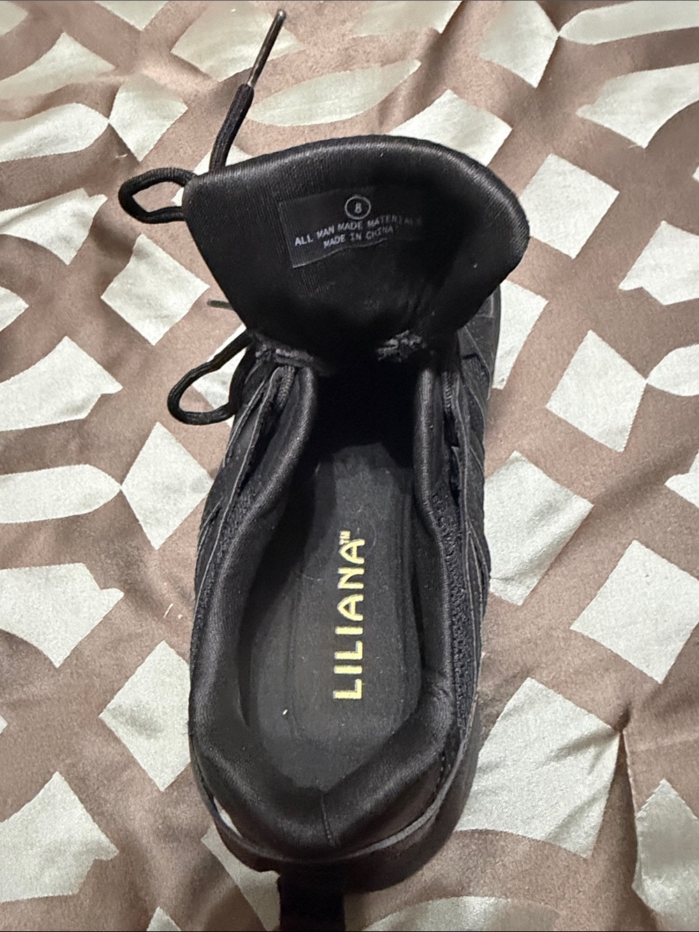 Liliana Black Women's Casual Lace-Up Sneakers - Picture 4 of 4